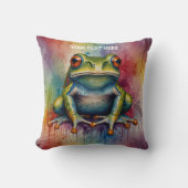 魅力的な美しいカエルを発見 クッション (正面)