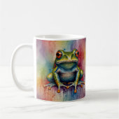 魅力的な美しいカエルを発見 コーヒーマグカップ (左)