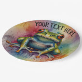 魅力的な美しいカエルを発見 ペーパープレート (アングル)