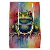 魅力的な美しいカエルを発見 ミディアムペーパーバッグ (裏面)