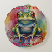 魅力的な美しいカエルを発見 ラウンドクッション (裏面)