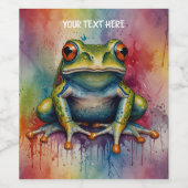 魅力的な美しいカエルを発見 ワインラベル (シングルラベル)