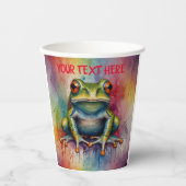 魅力的な美しいカエルを発見 紙コップ (正面)
