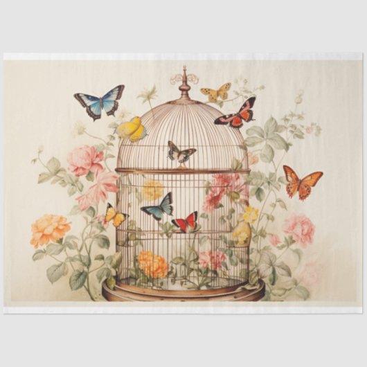 魅力的な美しい：鳥のデコパージュ 薄葉紙 (正面)