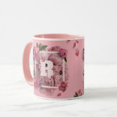 魅力的な花のシャクヤクのデザイン マグカップ (正面左)