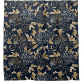 魅力的な花のフローラ装飾的な目を引く シャワーカーテン (正面)