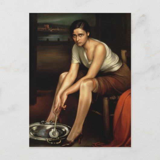 魅力的な若い女の子 ポストカード (正面)