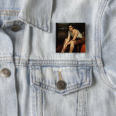 魅力的な若い女の子 缶バッジ (インサイチュ)