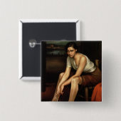 魅力的な若い女の子 缶バッジ (正面&裏面)