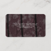 魅力的な茶色の木のミニマスタイリッシュリモダンスト 名刺 (裏面)