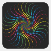 魅力的な虹のスパイラル スクエアシール (正面)