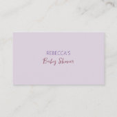 魅力的な蝶の赤ちゃんシャワーおむつラッフル エンクロージャーカード (裏面)