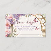 魅力的な蝶の赤ちゃんシャワーおむつラッフル エンクロージャーカード (正面)