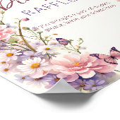 魅力的な蝶の赤ちゃんシャワーおむつラッフル ポスター (角)