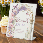 魅力的な蝶の赤ちゃんシャワーおむつラッフル 台座サイン