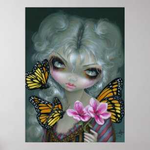 魅力的な蝶ARTプリントゴシック妖精 ポスター
