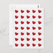 魅力的な赤いハートグレイポップ・アートのアートラブハガキ ポストカード (正面/裏面)
