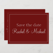 魅力的な赤と灰色の日付を保存 案内ポストカード (正面/裏面)