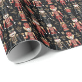 魅力的な赤と黒のくるみ割りバレエ ラッピングペーパー (ロールコーナー)