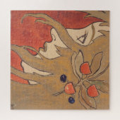 魅力的な赤の女クラシックの子スタイリッシュ(Art) ジグソーパズル (横)