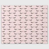 魅力的な赤面のピンクの黒いまつげ ラッピングペーパー (フラット)