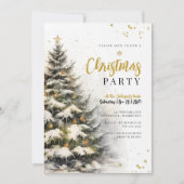 魅力的な金ぴかのモミのクリスマス 招待状 (正面)