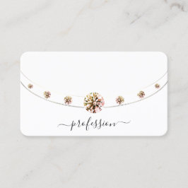 魅力的な金ゴールドと白い輝くラインストーン 名刺