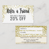 魅力的な金ゴールドによって斑点をつけられるグリッターの紹介カード 紹介カード (正面/裏面)