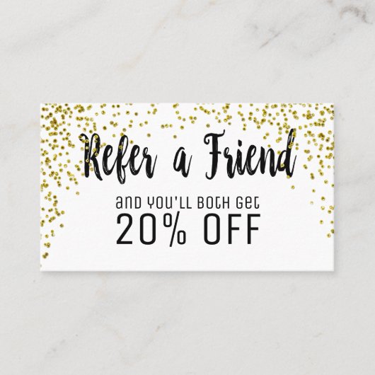 魅力的な金ゴールドによって斑点をつけられるグリッターの紹介カード 紹介カード (正面)