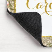 魅力的な金ゴールドのグリッターの水彩画のバーガンディのピンクのバラ マウスパッド (コーナー)