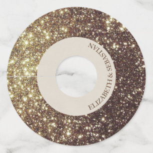 魅力的な金ゴールドのグリッター ワイングラスタグ