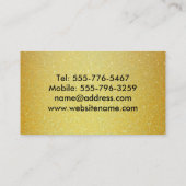 魅力的な金ゴールドのフェイクなグリッター-ハート及び矢のモチーフ 名刺 (裏面)