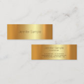 魅力的な金ゴールドのモダンな洗練された向く平野 スキニー名刺 (正面/裏面)