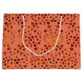 魅力的な金ゴールドの水玉模様のピンクの大きいギフトバッグ ラージペーパーバッグ (正面)