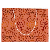 魅力的な金ゴールドの水玉模様のピンクの大きいギフトバッグ ラージペーパーバッグ (裏面)