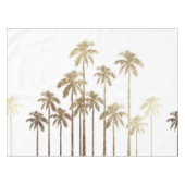 魅力的な金ゴールドの白の熱帯ヤシの木 テーブルクロス (正面(横))