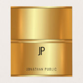 魅力的な金ゴールドの贅沢でモダンでエレガントなテンプレート 名刺 (外部フラット)