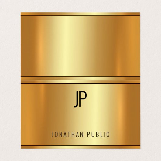 魅力的な金ゴールドの贅沢でモダンでエレガントなテンプレート 名刺 (外部フラット)