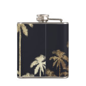 魅力的な金ゴールドの黒の熱帯ヤシの木 フラスク (裏面)