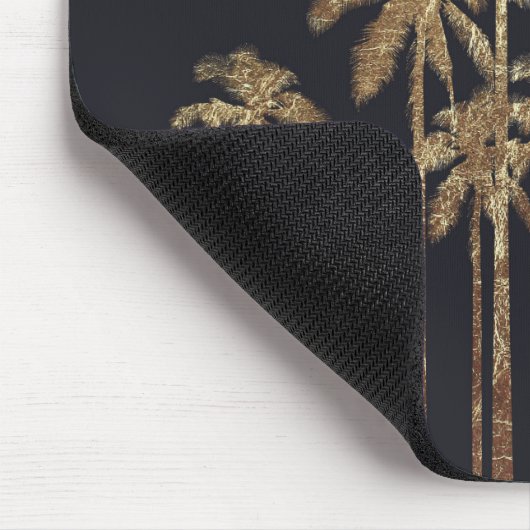 魅力的な金ゴールドの黒の熱帯ヤシの木 マウスパッド (コーナー)