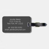 魅力的な金ゴールドの黒の熱帯ヤシの木 ラゲッジタグ (裏面横)