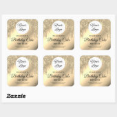 魅力的な金ゴールドグリッタードリッピング製品ステッカー スクエアシール (シート)