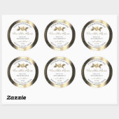 魅力的な金ゴールドグリッターフローラホワイト製品ラベル ラウンドシール (シート)