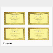 魅力的な金ゴールドグリッター製品ラベルRhinestones 長方形シール (シート)