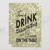 魅力的な金ゴールドバチェロレッテ 招待状 (正面/裏面)