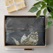 魅力的な金ゴールドブラックフローラバードケージマスク 薄葉紙 (ギフト)