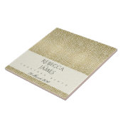 魅力的な金ゴールドホワイトモザイクドット日付のギフトを保存 タイル (側面)