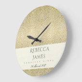 魅力的な金ゴールドホワイトモザイクドット日付のギフトを保存 ラージ壁時計 (傾斜)