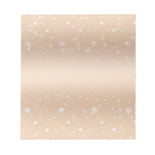 魅力的な金ゴールドメタリック光沢、グラデーション、星なし ノートパッド (正面)