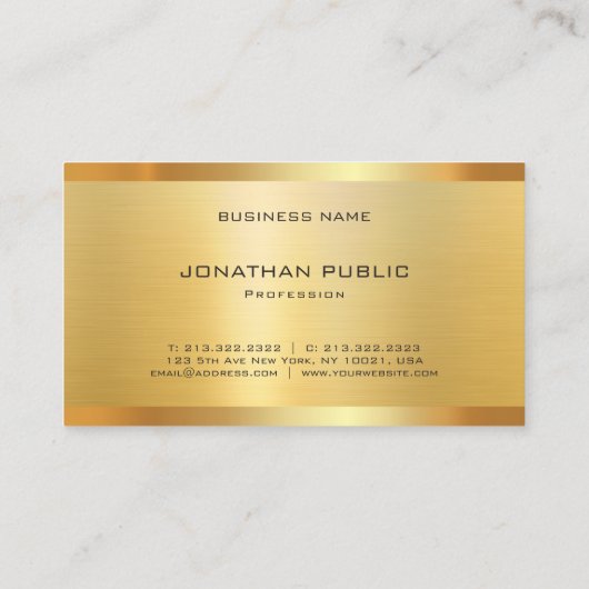 魅力的な金ゴールドルッエレガントクラグジュアリーテンプレート 名刺 (裏面)
